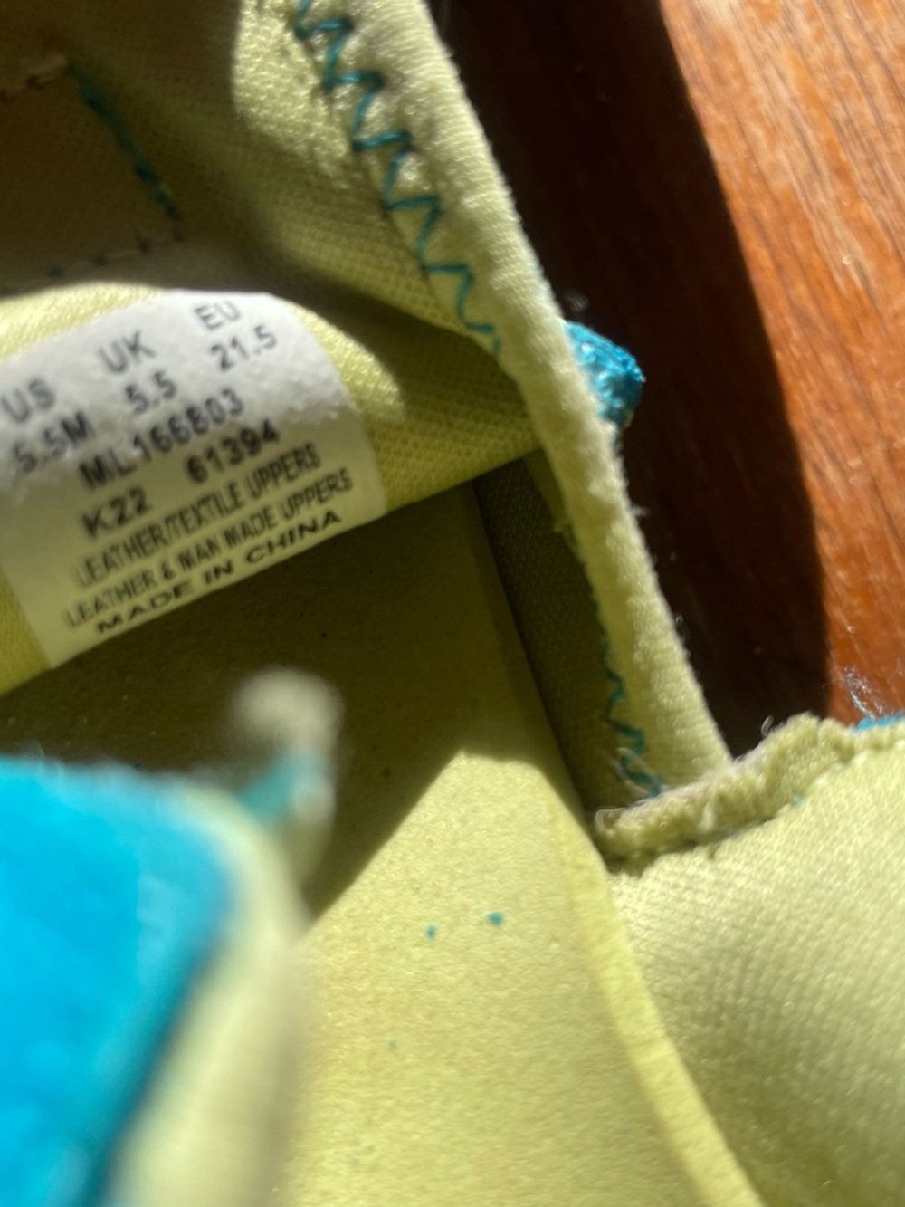 Merrell Kids Teal and Yellow Velcro Water Shoes - Picture 5 of 7